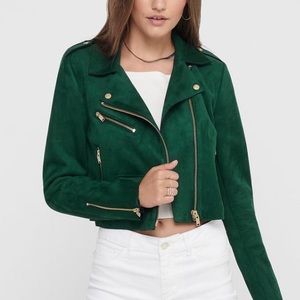 Pine green biker jacket